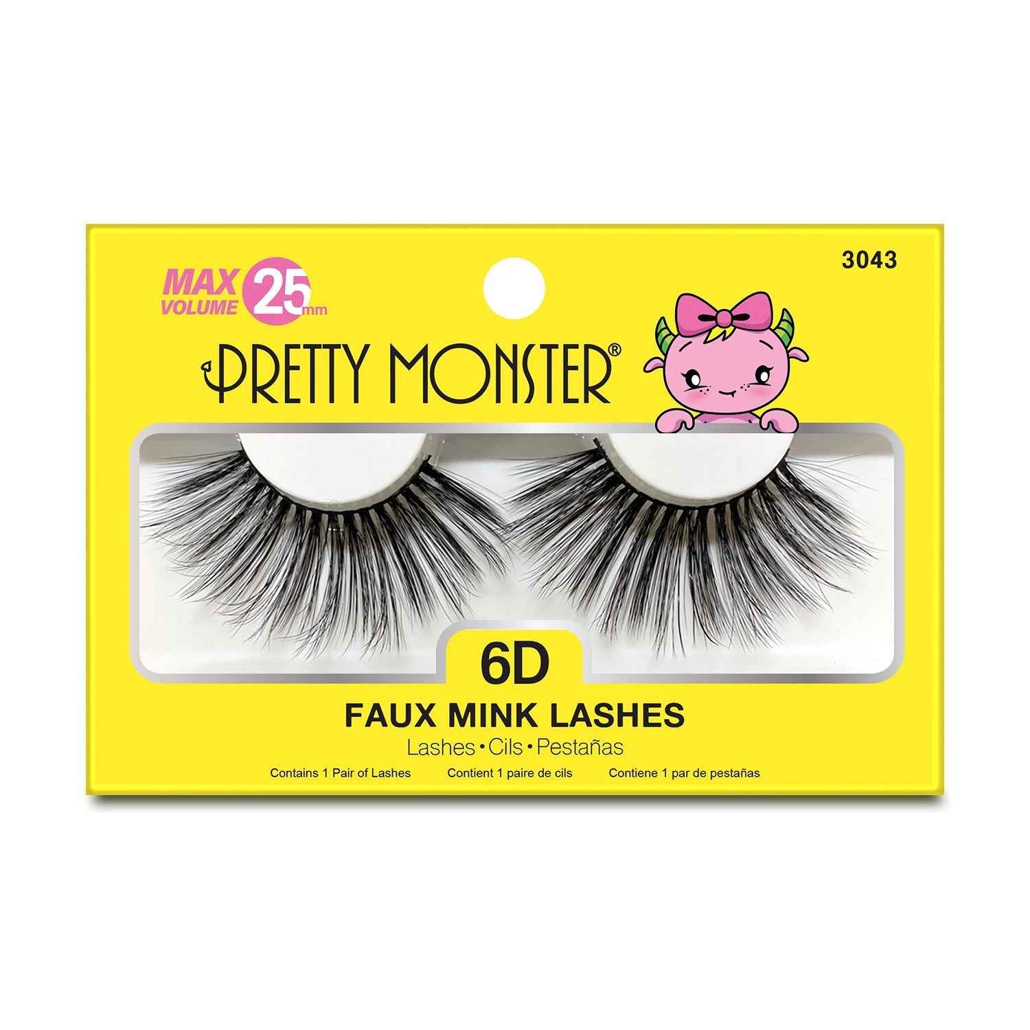 PRETTY MONSTER Max Volume 6D Faux Mink Lashes - 3043