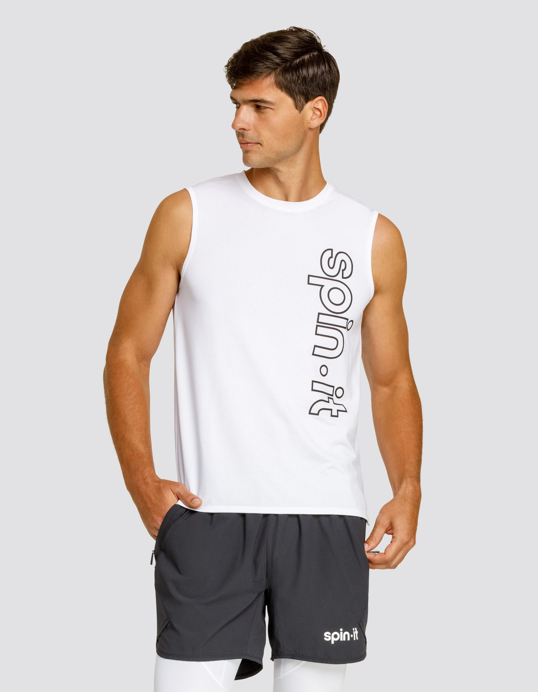 Josh Muscle Tank - Chalk White  DestGlow