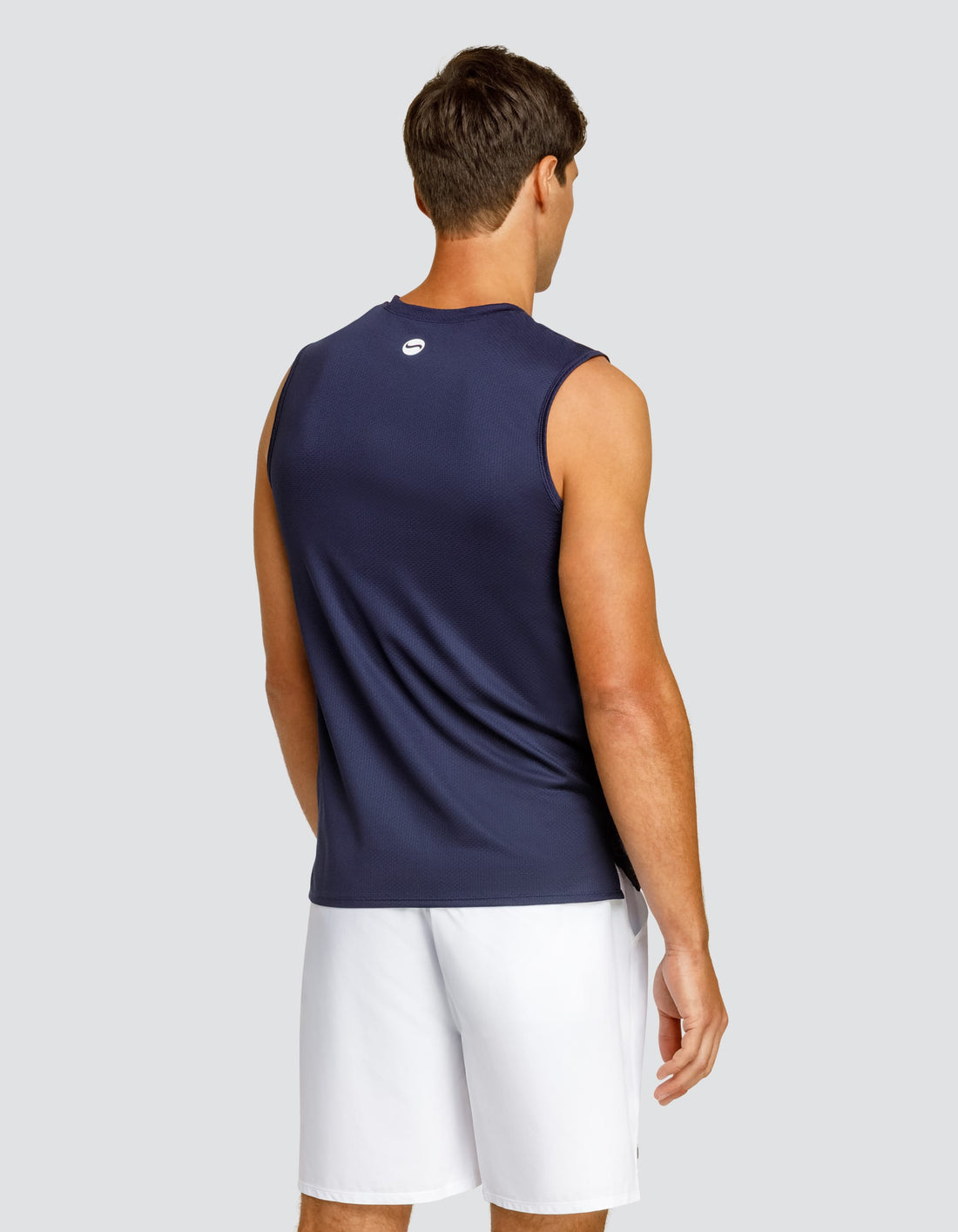 Josh Muscle Tank - Navy Blue Logo  DestGlow
