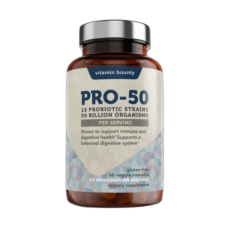 Pro-50 Probiotic - 50 Billion CFU with 13 Strains for Digestive &amp; Immune Health - DestGlow