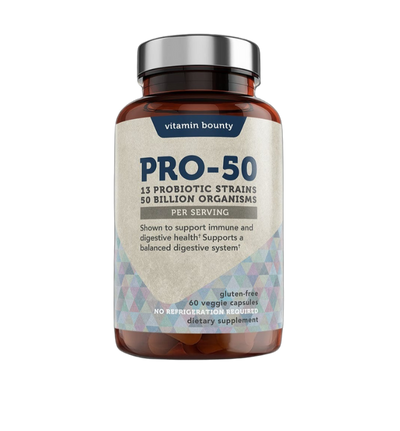 Pro-50 Probiotic - 50 Billion CFU with 13 Strains for Digestive & Immune Health - DestGlow