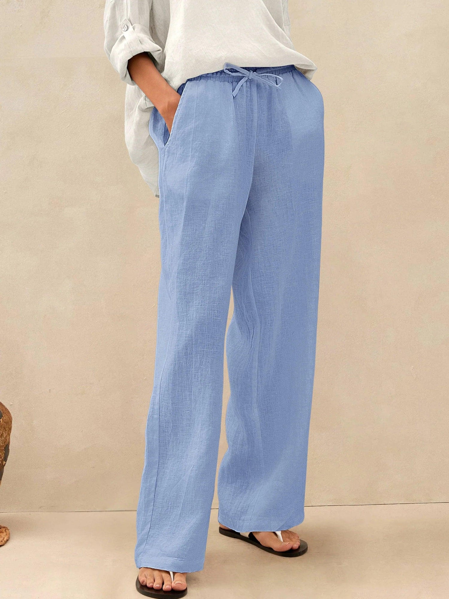 100% Linen Classic Pants LYON  DestGlow