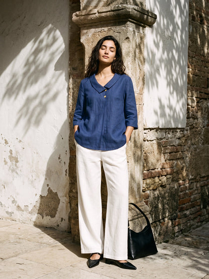 100% Linen Classic Pants LYON  DestGlow