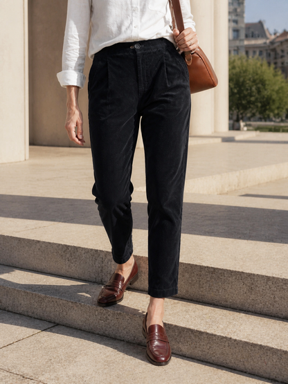 Cotton Elastic Waist Tapered Pants NIKKI  DestGlow