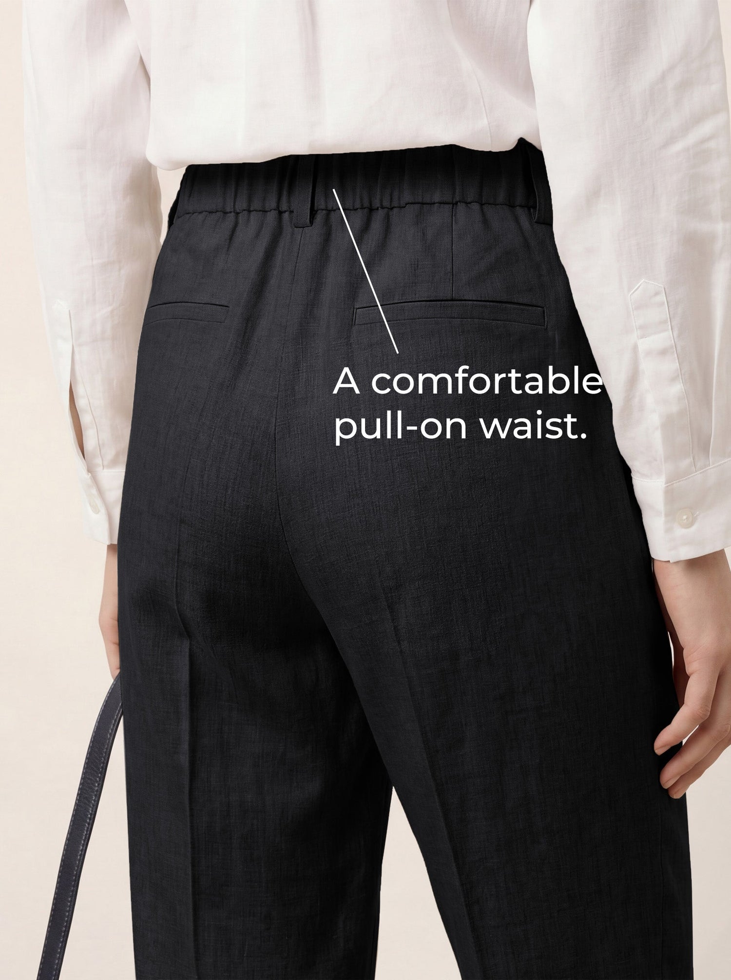 Linen Tailored Straight Cropped Pants LOGAN by LINTICO