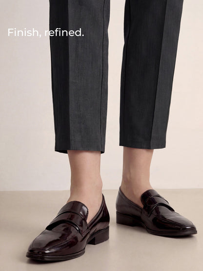 Linen Tailored Straight Cropped Pants LOGAN by LINTICO