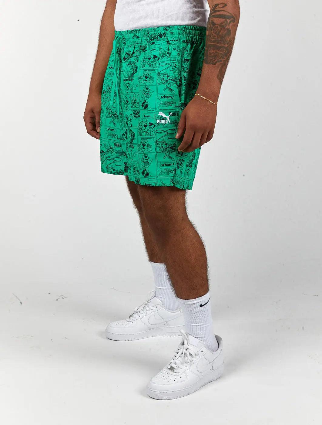 Puma Classics Super Shorts- Green by Denim Exchange