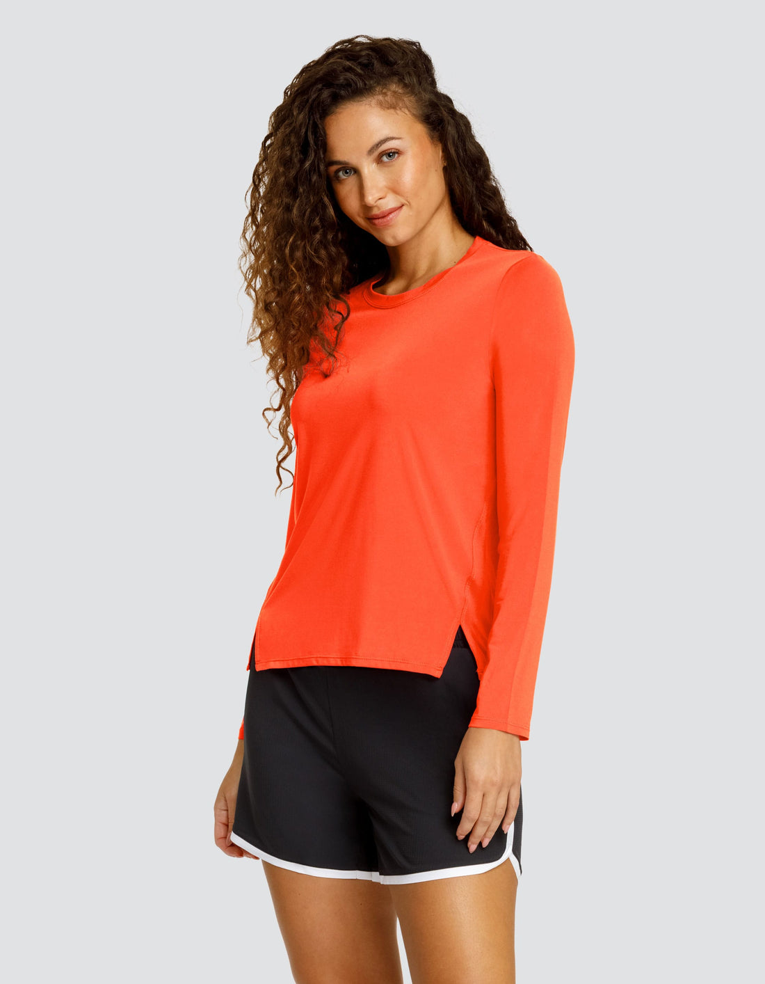 Friday Long Sleeve Top - Hot Coral  DestGlow