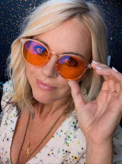 Rose Quartz Blue Light Blocking Glasses - DreamWalkerz Crystal Collection - DestGlow