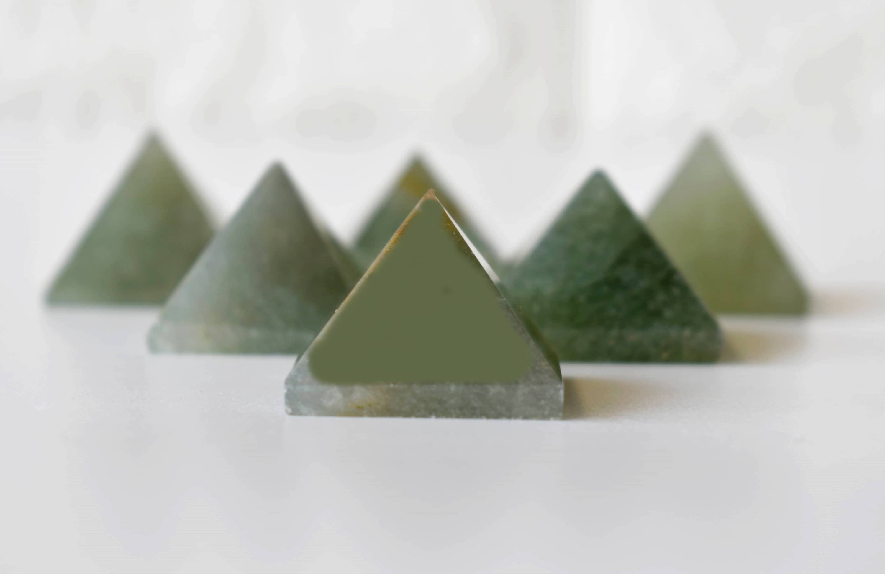 Green Aventurine Pyramids (Guiding and Inner Harmony)  DestGlow