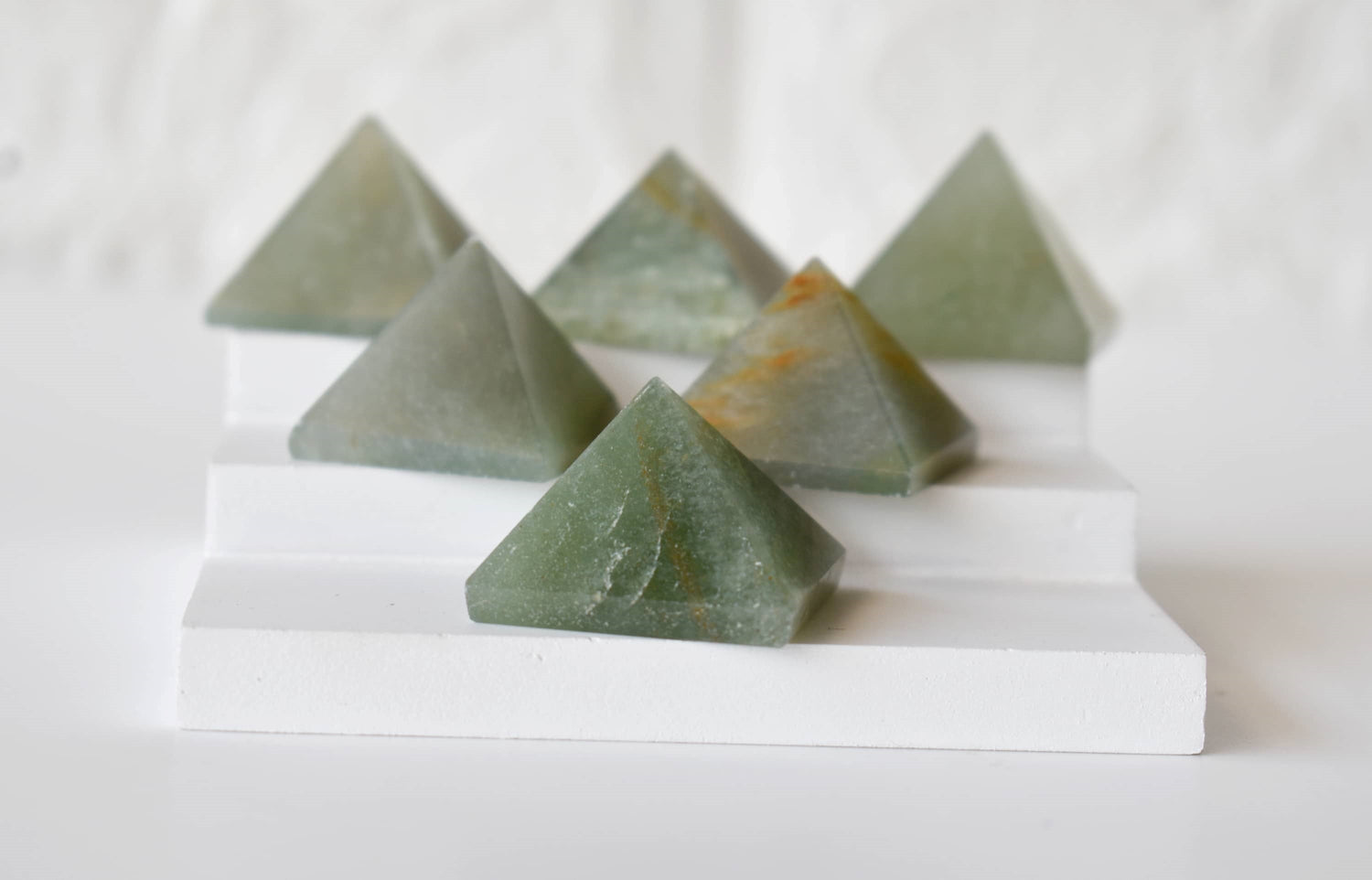Green Aventurine Pyramids (Guiding and Inner Harmony)  DestGlow