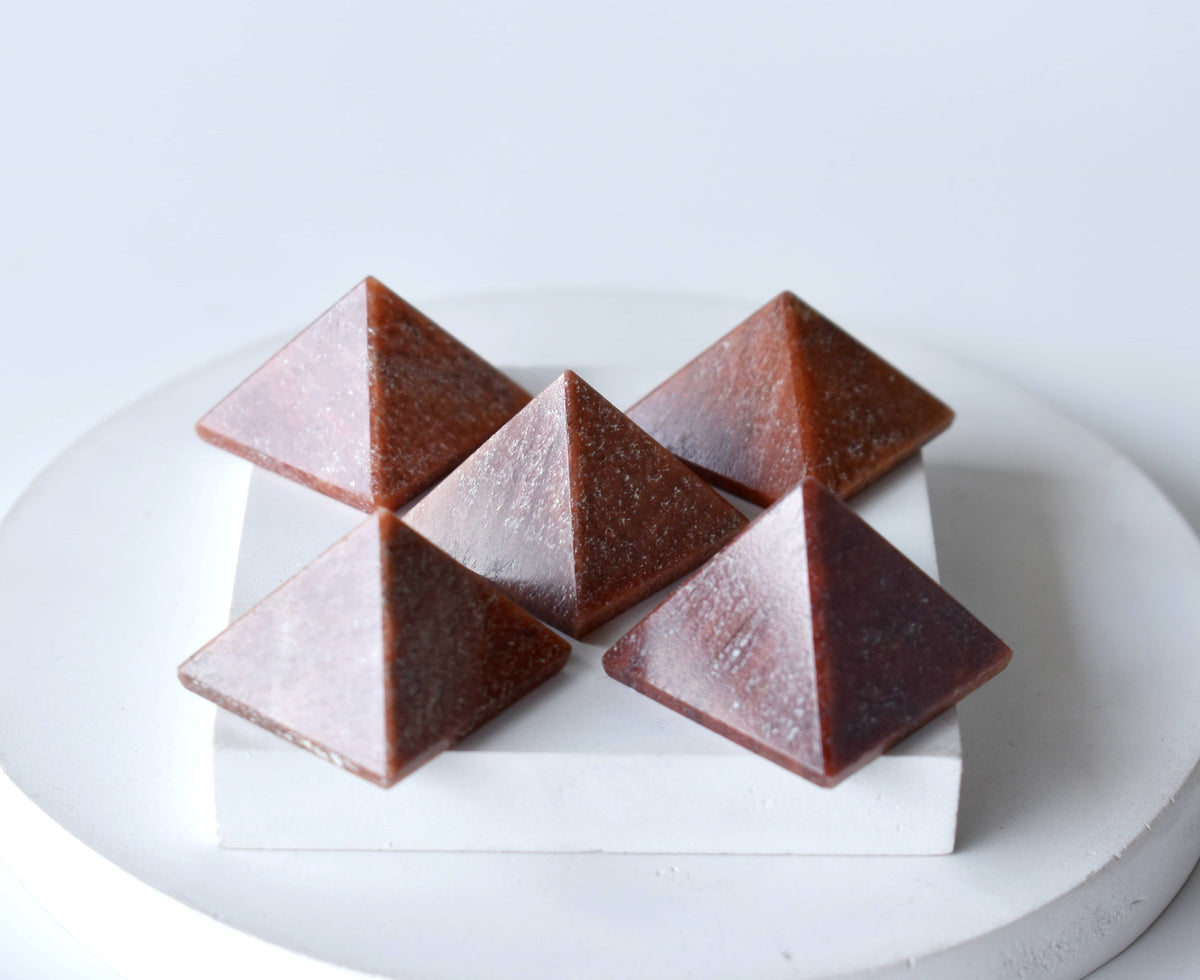 Orange Aventurine Pyramids (Optimism and Contentment)  DestGlow