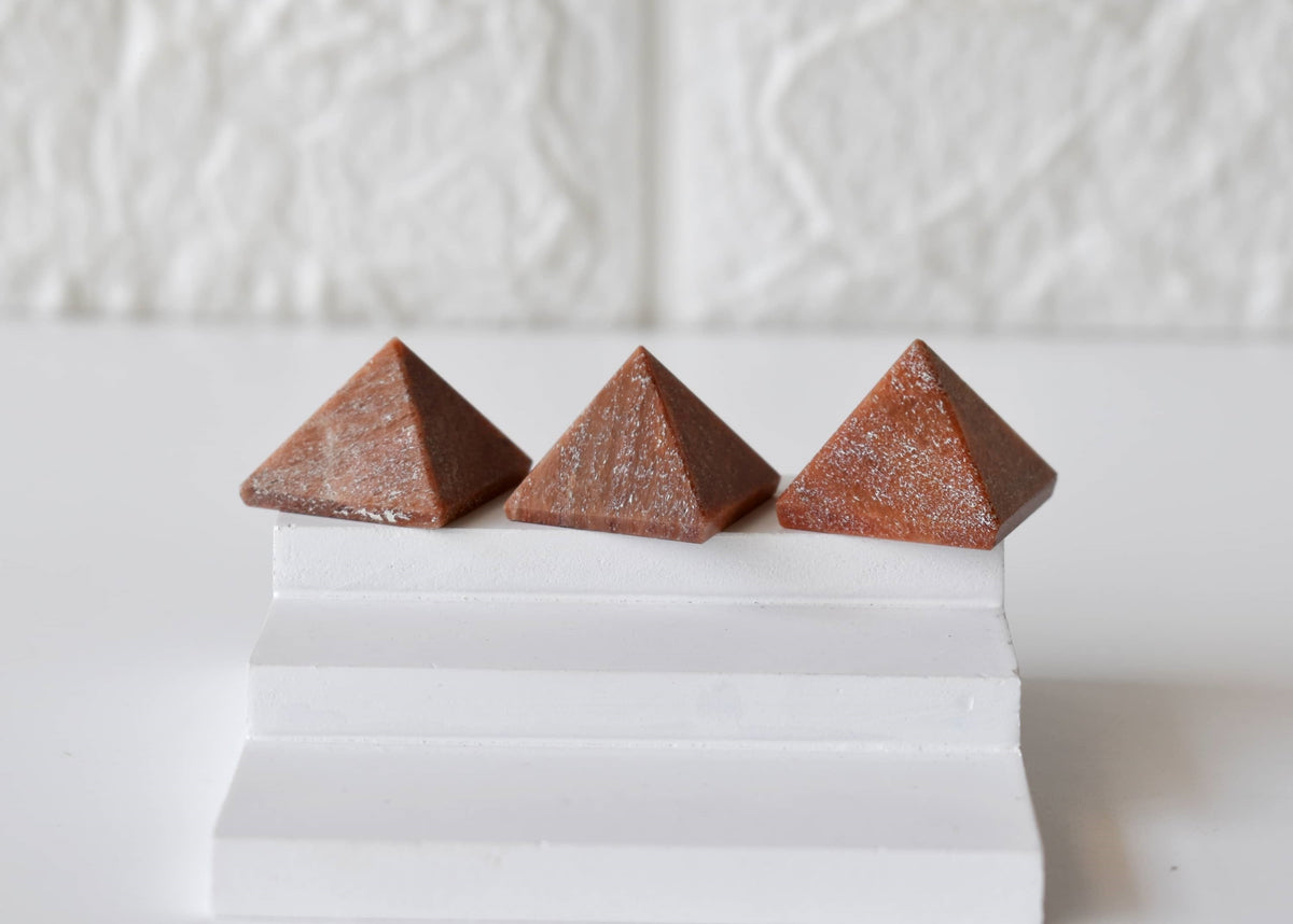 Orange Aventurine Pyramids (Optimism and Contentment)  DestGlow