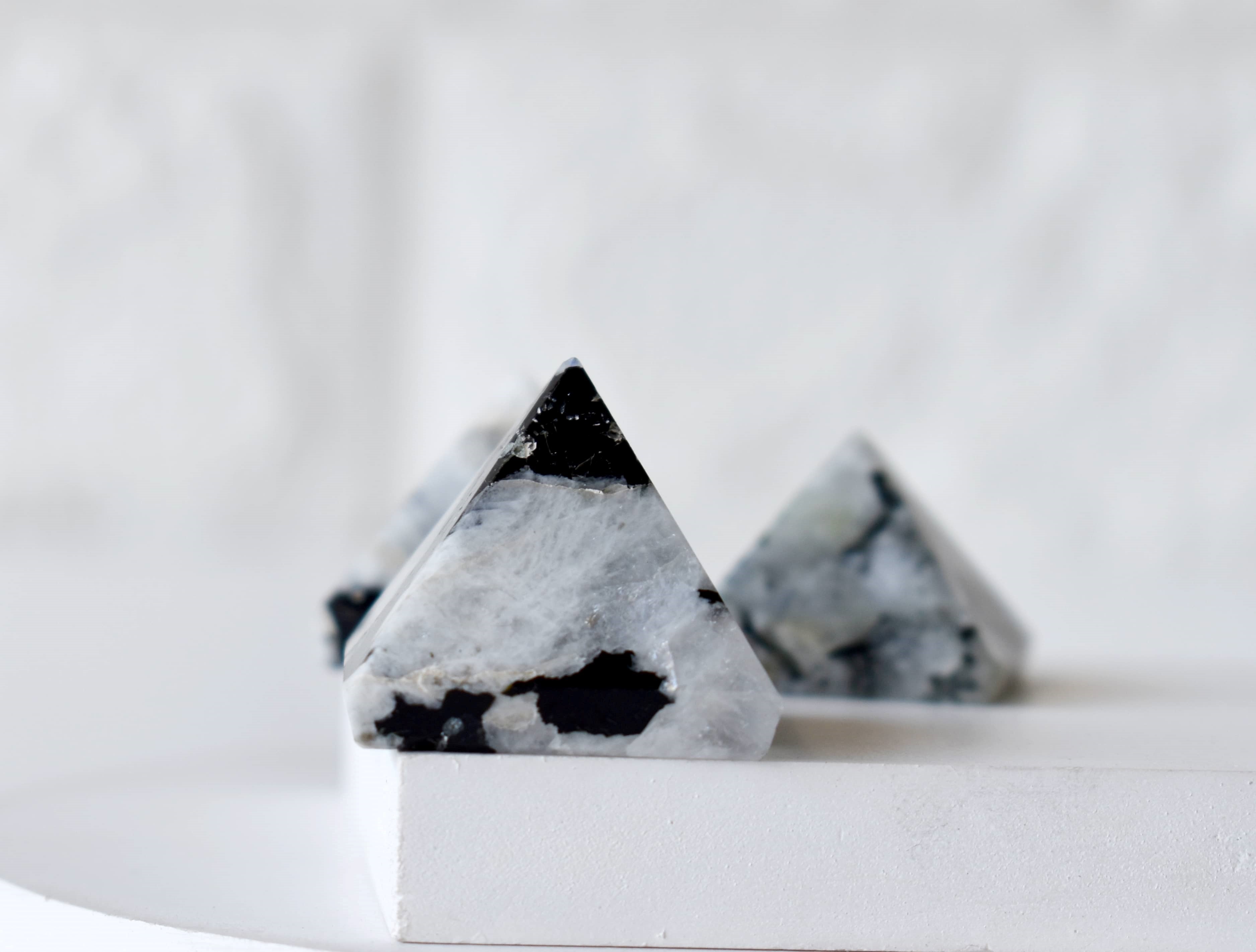 Rainbow Moonstone Pyramids (Bring Balance and compassion)  DestGlow