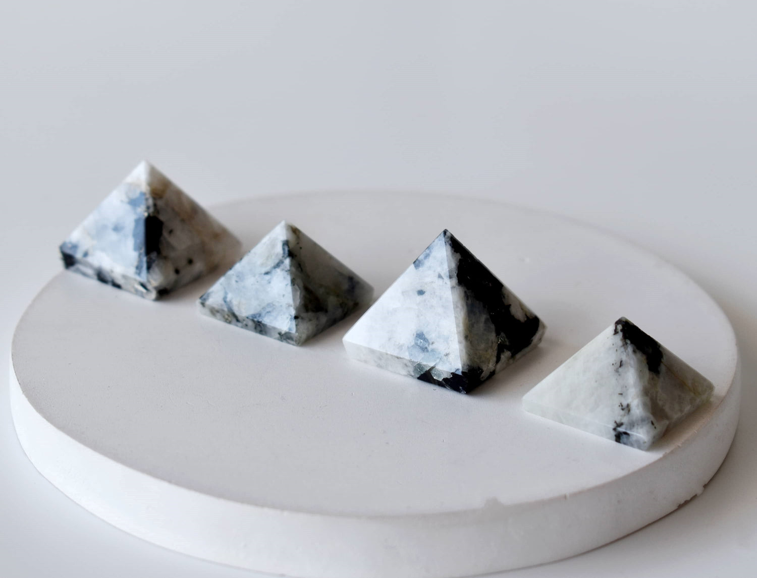 Rainbow Moonstone Pyramids (Bring Balance and compassion)  DestGlow