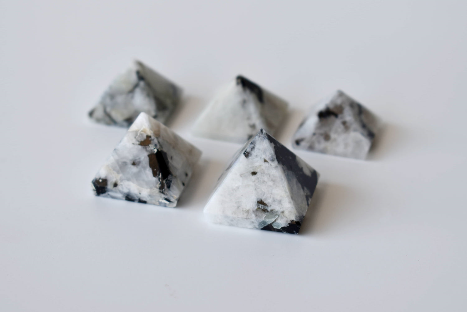 Rainbow Moonstone Pyramids (Bring Balance and compassion)  DestGlow