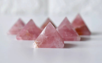 Rose Quartz Pyramids (Balance and Emotional Health)  DestGlow