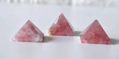 Rose Quartz Pyramids (Balance and Emotional Health)  DestGlow