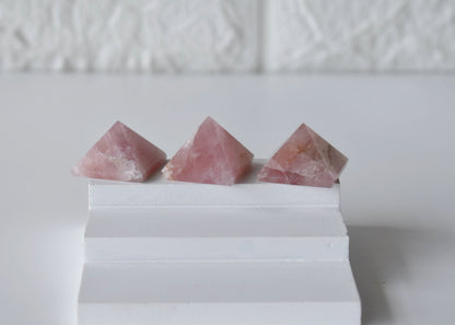 Rose Quartz Pyramids (Balance and Emotional Health)  DestGlow