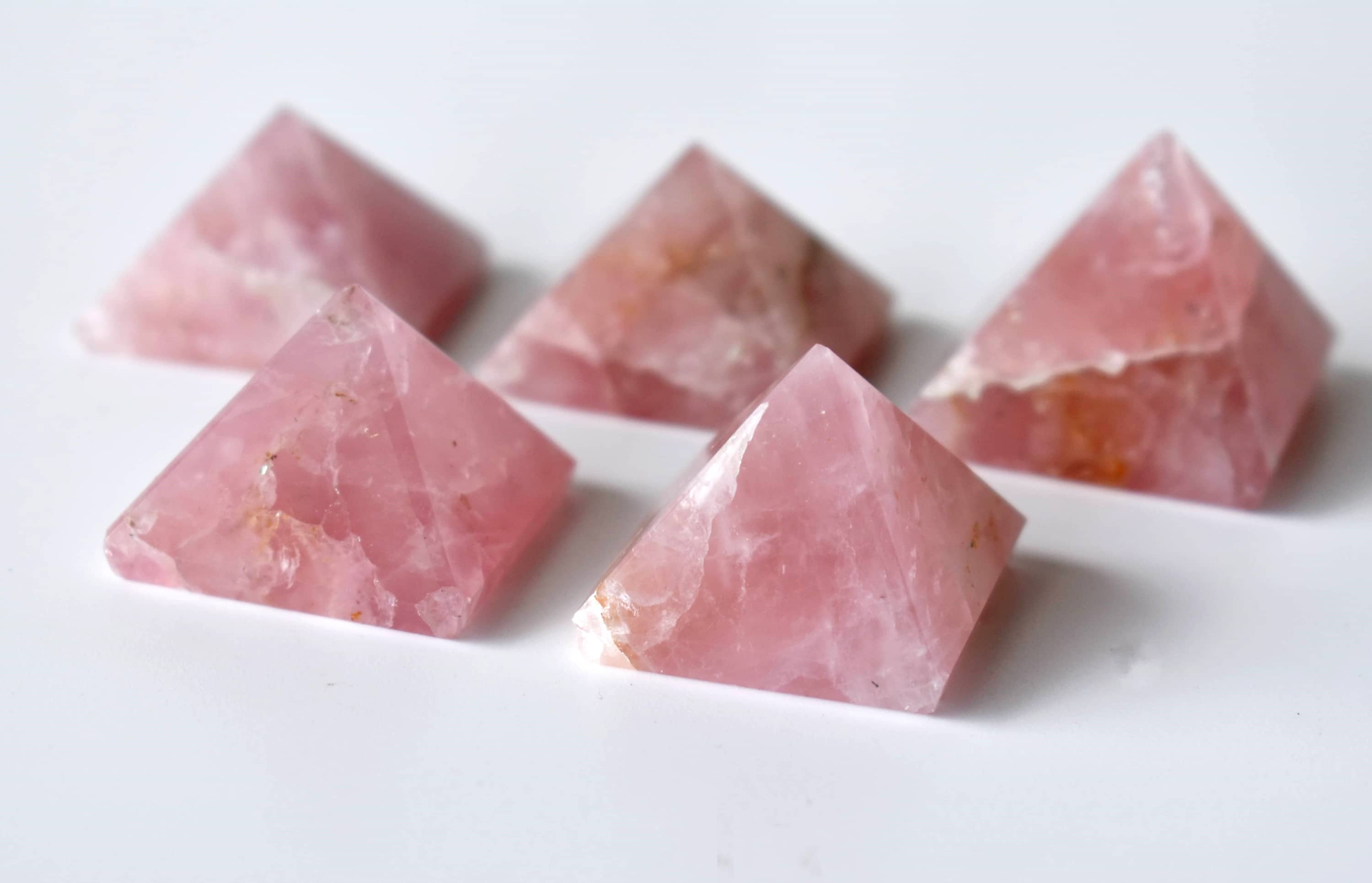 Rose Quartz Pyramids (Balance and Emotional Health)  DestGlow
