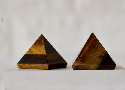 Tiger Eye Pyramids (Integrity and Strength)  DestGlow