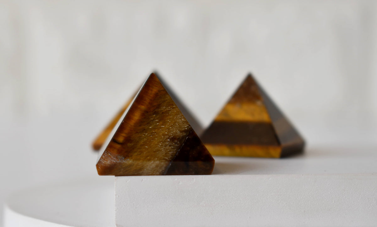 Tiger Eye Pyramids (Integrity and Strength)  DestGlow