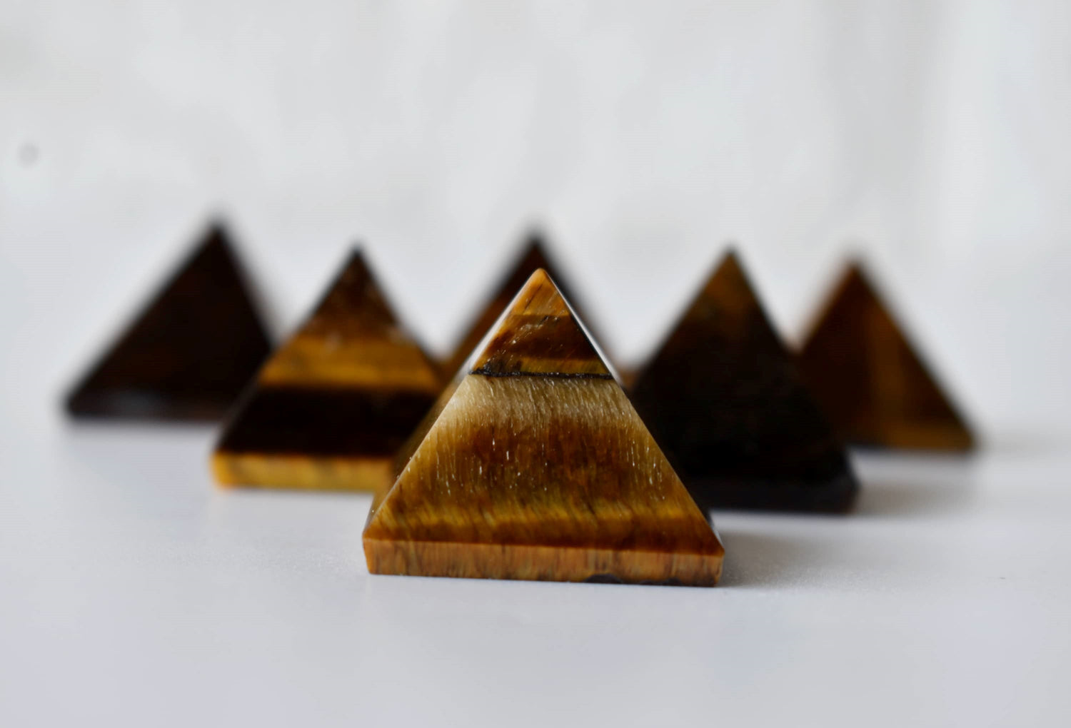Tiger Eye Pyramids (Integrity and Strength)  DestGlow