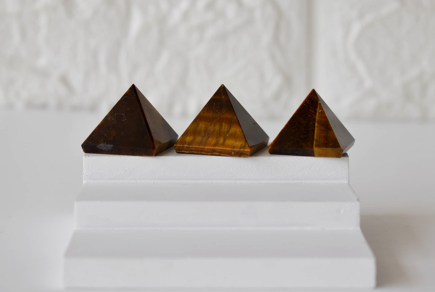 Tiger Eye Pyramids (Integrity and Strength)  DestGlow