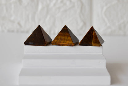 Tiger Eye Pyramids (Integrity and Strength)  DestGlow
