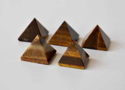 Tiger Eye Pyramids (Integrity and Strength)  DestGlow