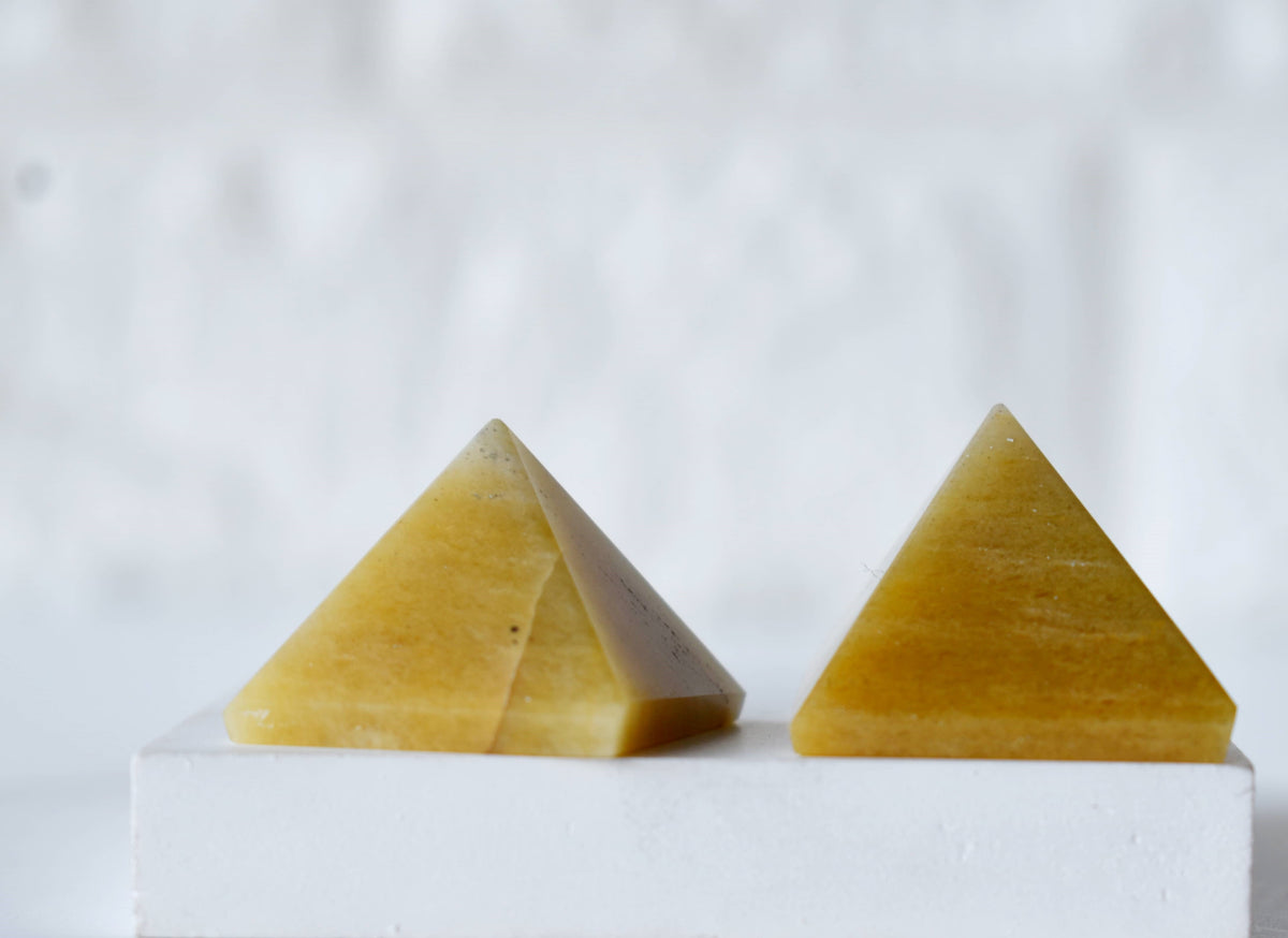 Yellow Aventurine Pyramids (Power and Weight Control)  DestGlow