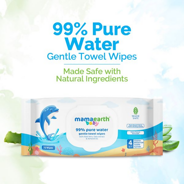 Mamaearth Baby 99% Pure Water Gentle Towel Wipes