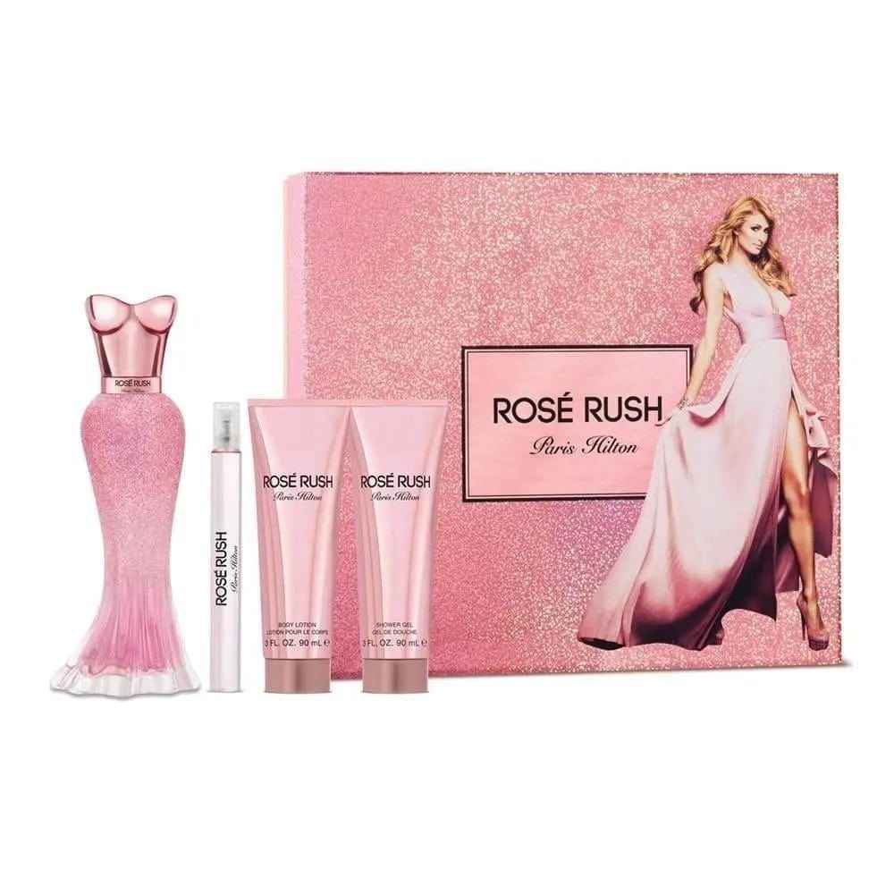 Paris Hilton Rose Rush 4pc Gift Set For Women Eau de Parfum