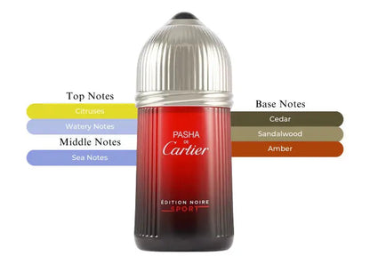 Pasha Edition Noire Sport By Cartier For Men 5.0 oz EDT Spray by perfumesandrea
