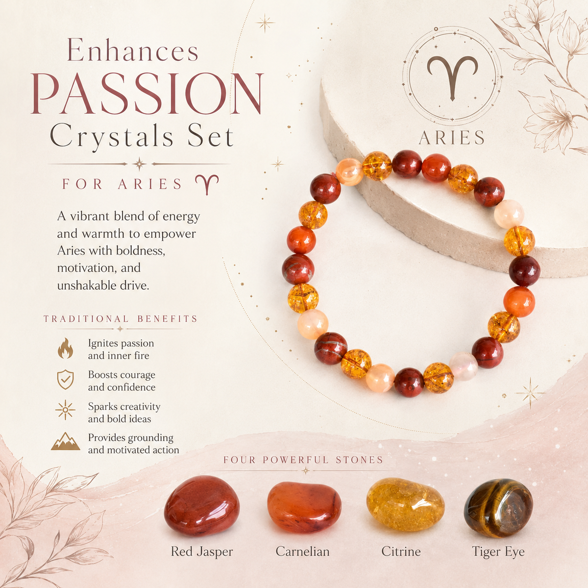 PASSION Crystal Kit, Gemstone Tumble Kit, Passion Crystal Gift Set.