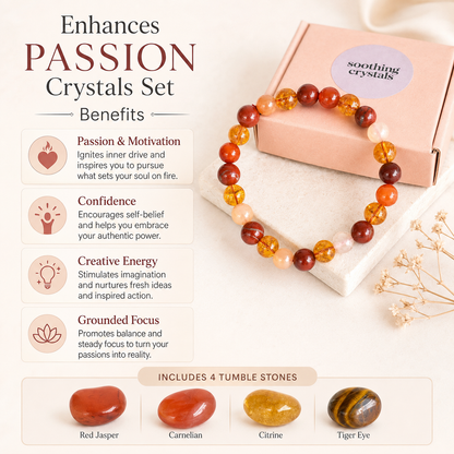 PASSION Crystal Kit, Gemstone Tumble Kit, Passion Crystal Gift Set.