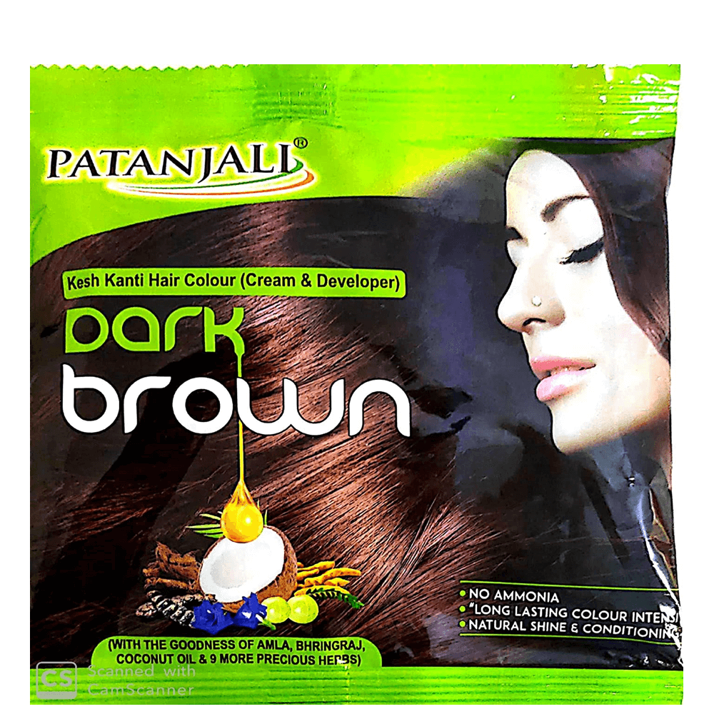 Patanjali Kesh Kanti Hair Colour (Cream &amp; Developer) - Dark Brown