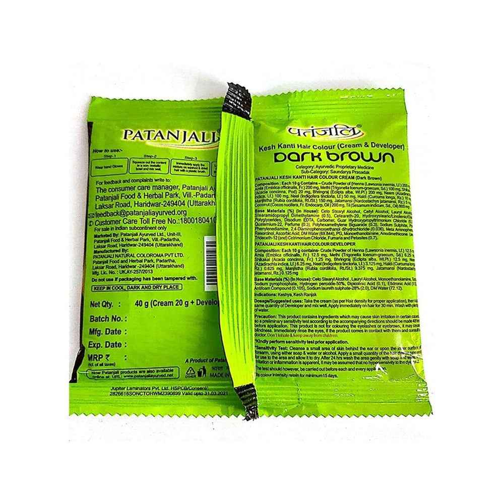 Patanjali Kesh Kanti Hair Colour (Cream &amp; Developer) - Dark Brown
