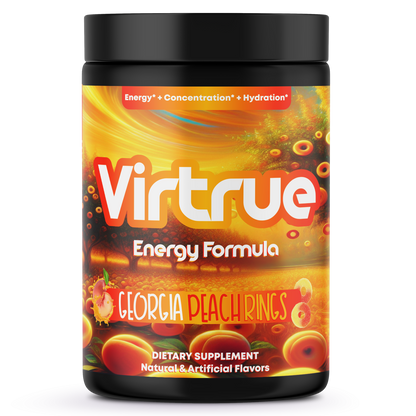 Georgia Peach Rings Pre-Workout Energy Powder + Focus Boost &amp; Hydration | Sugar Free