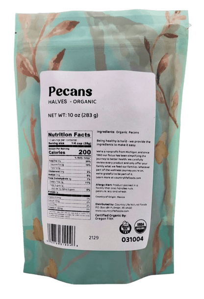 Pecan Halves, Junior Mammoth, Organic by Country Life Natural Foods