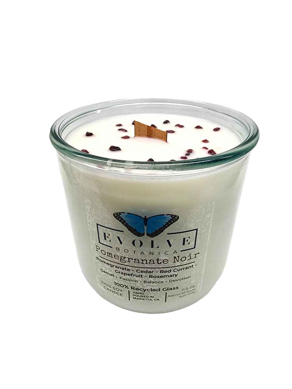 Rocks Candle - Pomegranate Noir (Wood Wick Garnet Gemstone Soy Candle)