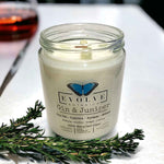 Classic 9oz Jam Jar Crystal Soy Candle - Gin & Juniper (Prehnite)