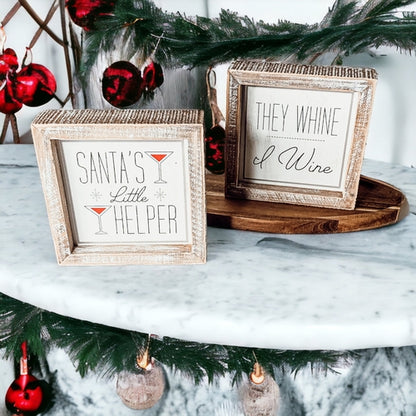 Santa's Helper Sign - Rustic Christmas Holiday Decor