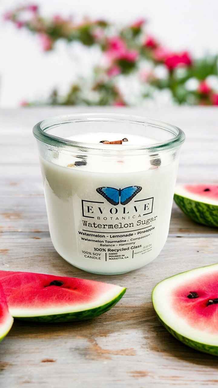Rocks Candle - Watermelon Sugar (Wood Wick Gemstone Soy Candle)