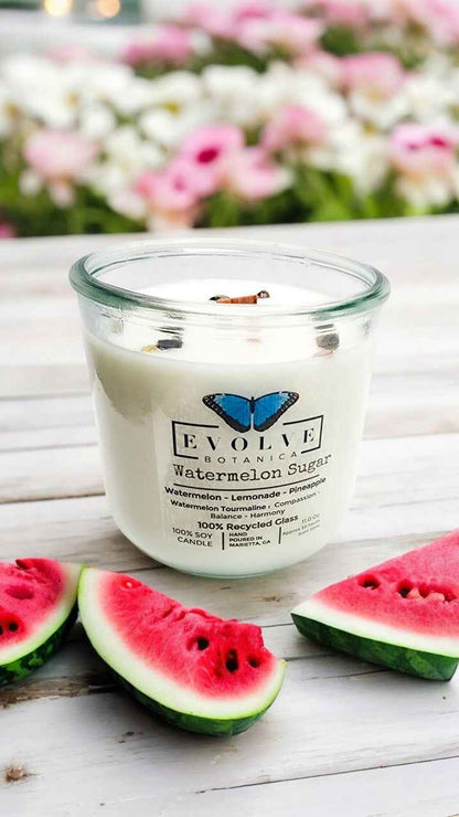 Rocks Candle - Watermelon Sugar (Wood Wick Gemstone Soy Candle)
