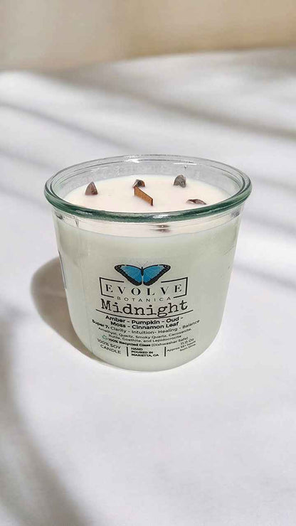 Rocks Candle - Midnight (Wood Wick, Super Seven Gemstone Soy Candle)