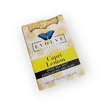 Capri Lemon Salt Bar - Exfoliating Citrus Dead Sea Salt Scrub