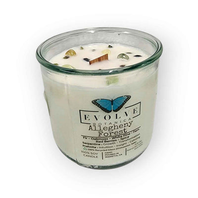Rocks Candle - Allegheny Forest (Wood Wick Serpentine & Prehnite Gemstone Soy Candle)