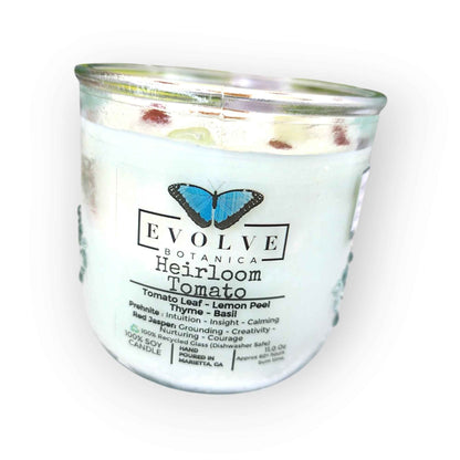 Rocks Candle - Heirloom Tomato (Wood Wick, Prehnite &amp; Red Jasper, Soy Candle)