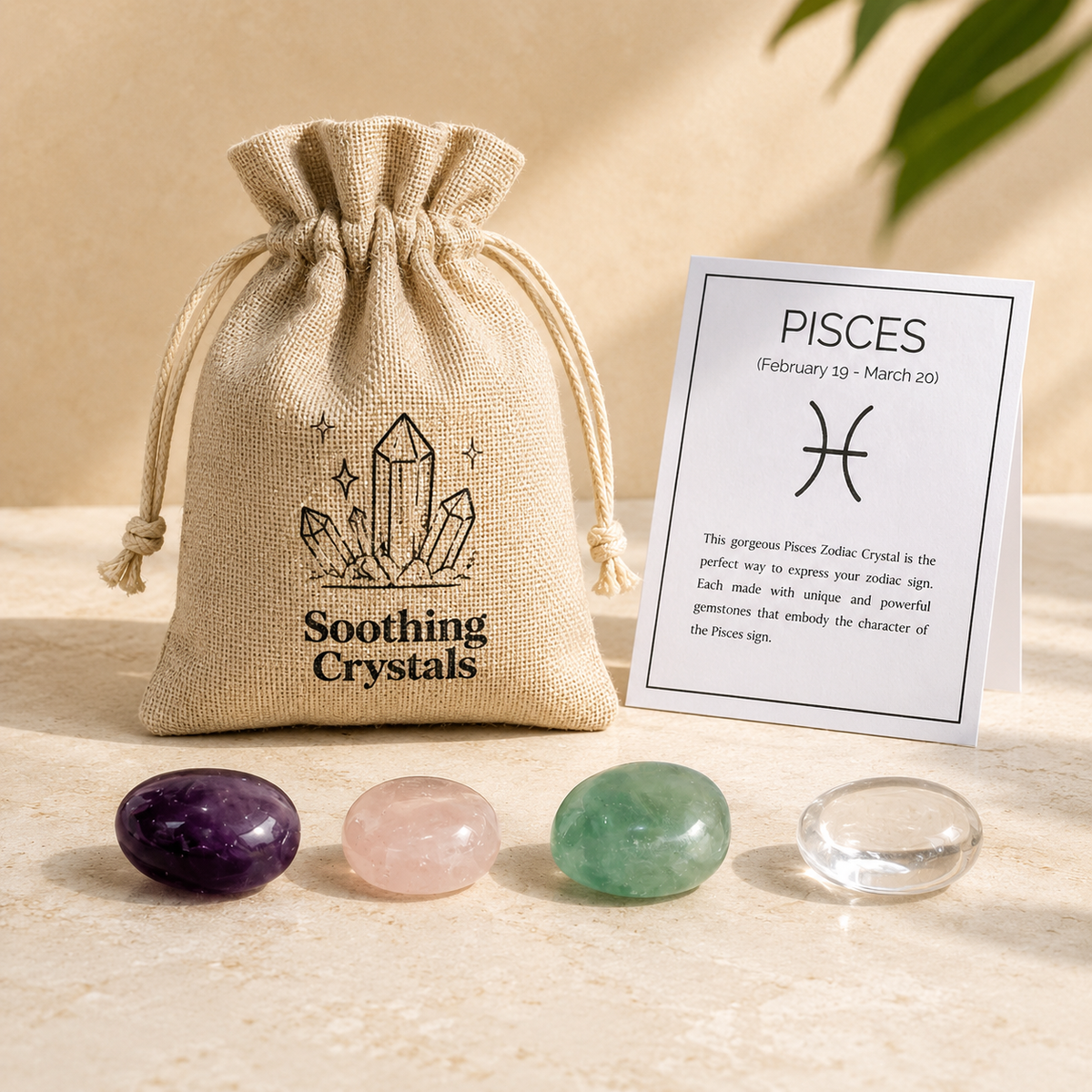 PISCES Zodiac Crystal Kit, Pisces Birthstones Tumbled Stones Set, Pisces Gifts  DestGlow